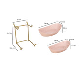 La Rosa Multipurpose 2 Tier Boat Fruit Stand- Pink & Gold