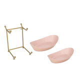 La Rosa Multipurpose 2 Tier Boat Fruit Stand- Pink & Gold