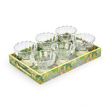 Decorative Tray With 6 Bowls- Green