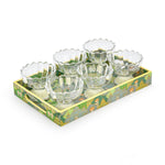 Decorative Tray With 6 Bowls- Green