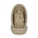 Polyresin Radha Krishna Water Fountain- Beige