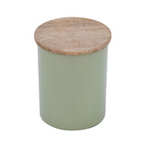 Iron Coffee Canister with Wooden Lid- Sage Green
