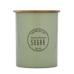 Iron Sugar Canister with Wooden Lid- Sage Green