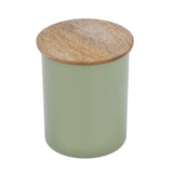 Iron Sugar Canister with Wooden Lid- Sage Green