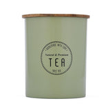 Iron Tea Canister with Wooden Lid- Sage Green