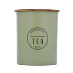 Iron Tea Canister with Wooden Lid- Sage Green