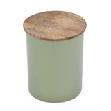 Iron Tea Canister with Wooden Lid- Sage Green