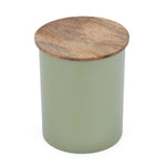 Iron Tea Canister with Wooden Lid- Sage Green