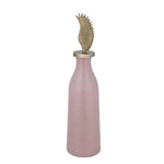 La Rosa Decorative Mosaic Vase with Wing Lid, Large- Pink & Gold