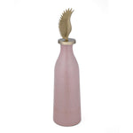 La Rosa Decorative Mosaic Vase with Wing Lid, Large- Pink & Gold