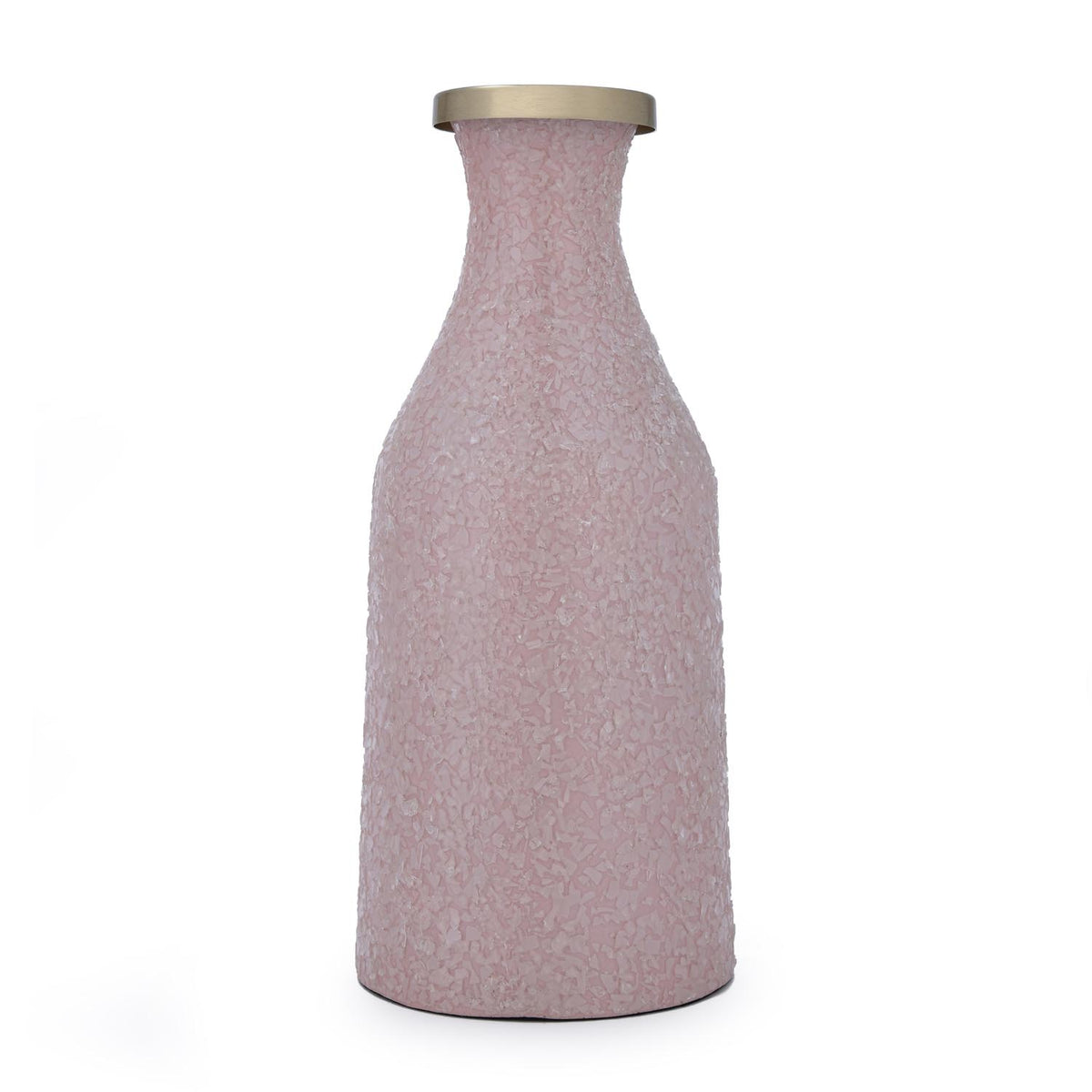 La Rosa Decorative Mosaic Cylindrical Small Vase- Pink & Gold
