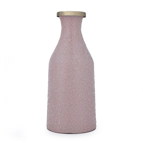 La Rosa Decorative Mosaic Cylindrical Small Vase- Pink & Gold
