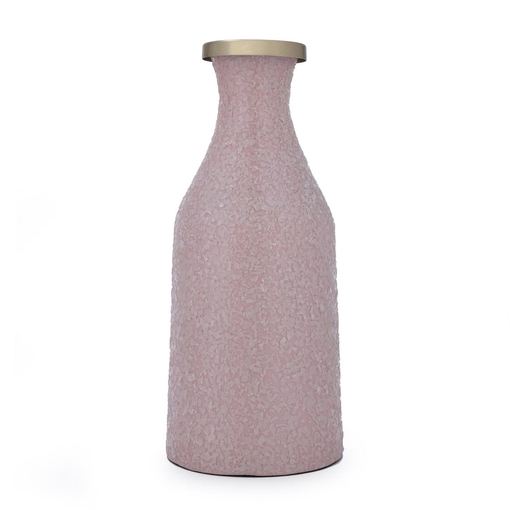 La Rosa Decorative Mosaic Cylindrical Small Vase- Pink & Gold