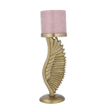 La Rosa Decorative Candle Stand with Wing Base, Small- Pink & Gold
