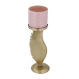 La Rosa Decorative Candle Stand with Wing Base, Small- Pink & Gold