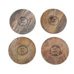 Happy Hour Wooden Printed Coaster Set of 4 with Stand- Sage Green