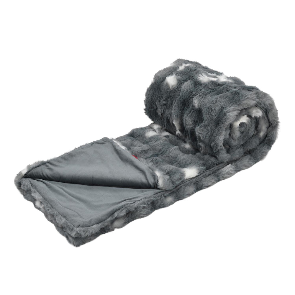 Soft Fur Polyester Double Blanket- Grey