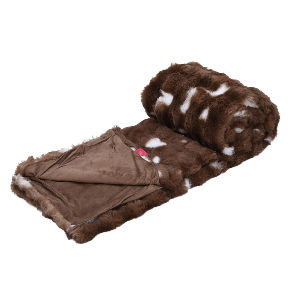 Soft Fur Polyester Single Blanket- Brown