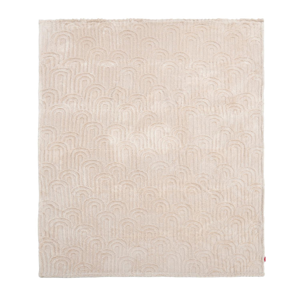 Arch Jacquard Polyester Single Blanket- Beige