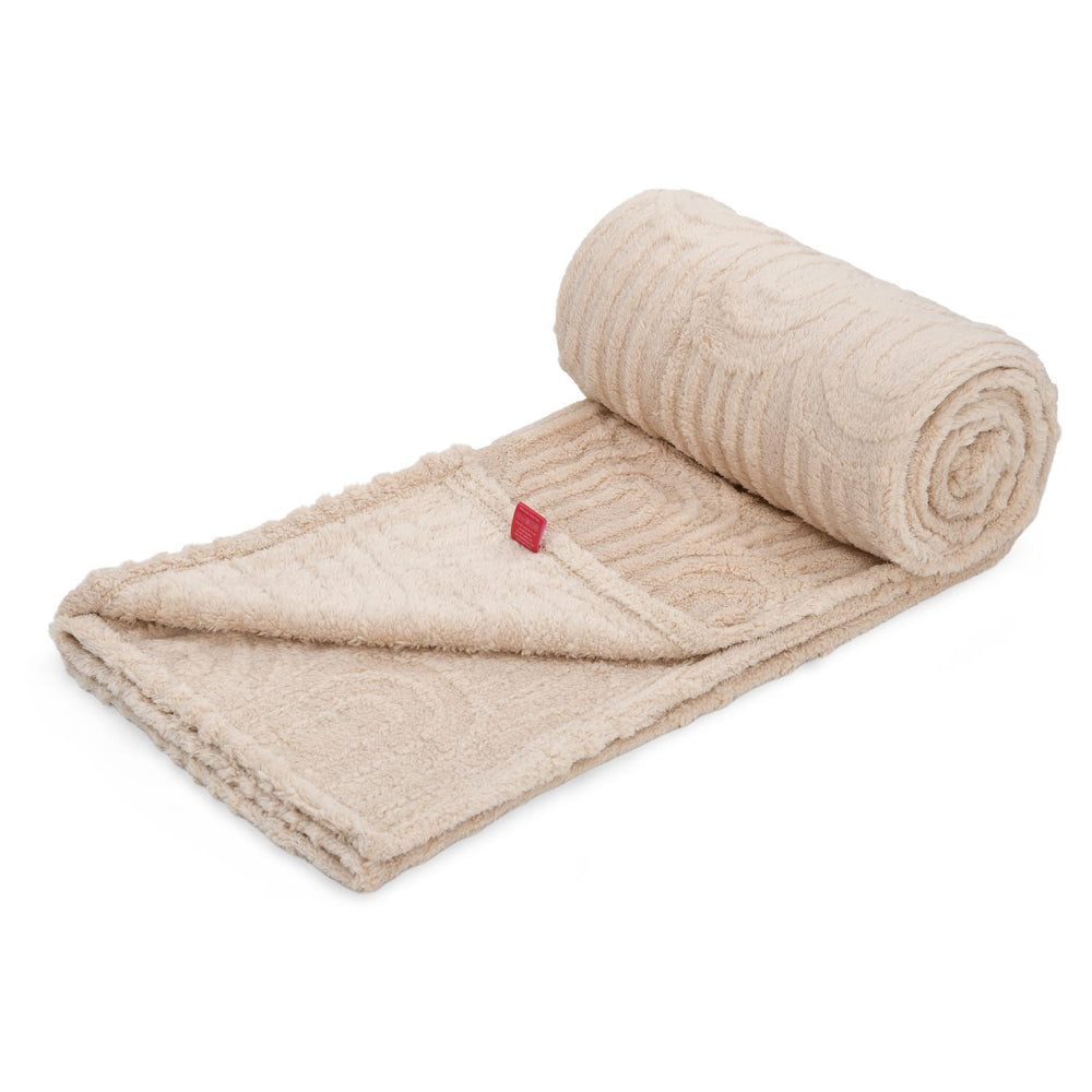 Arch Jacquard Polyester Single Blanket- Beige