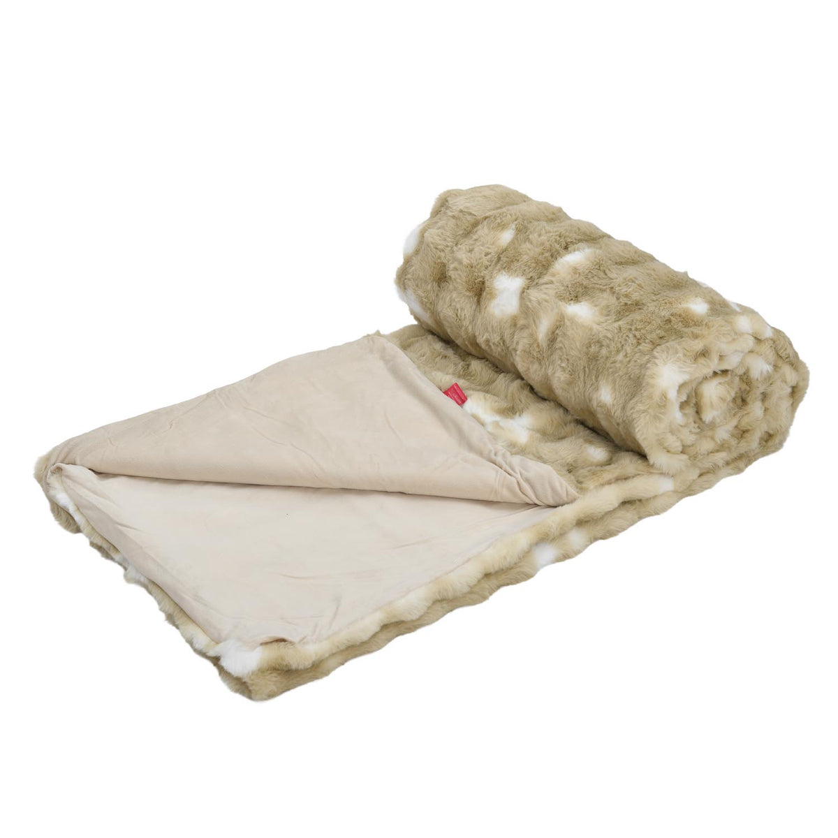 Soft Fur Polyester Double Blanket- Cream