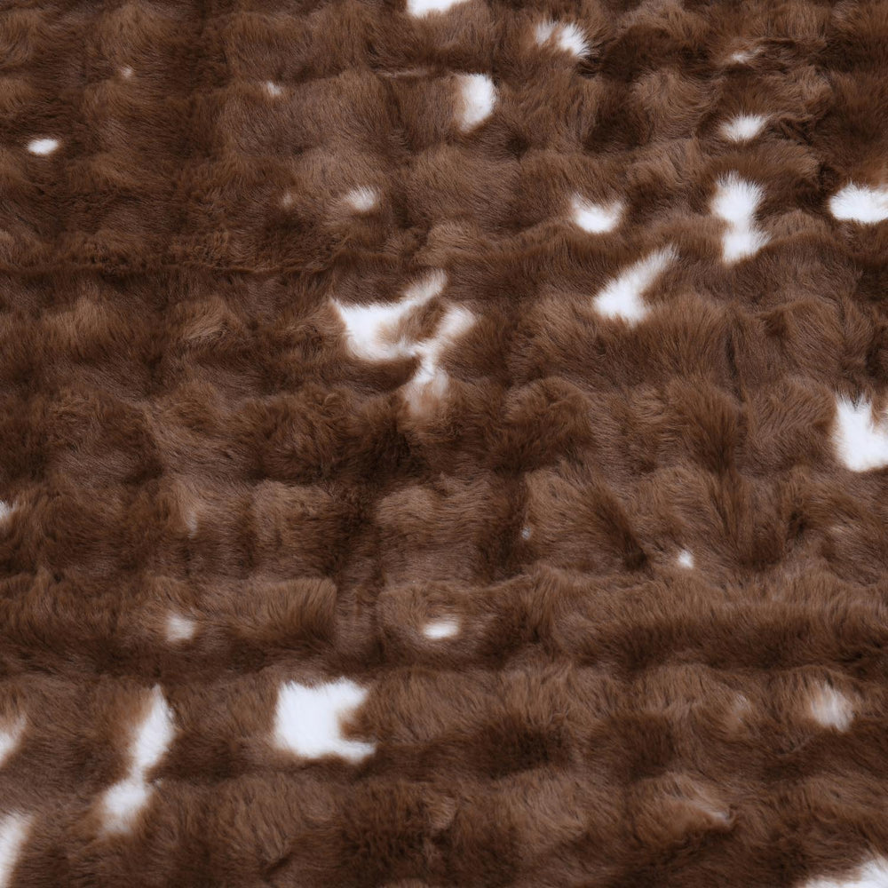 Soft Fur Polyester Double Blanket- Brown