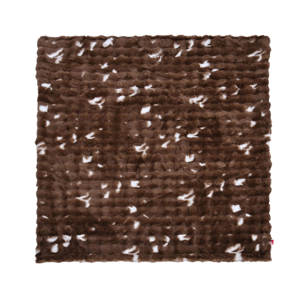 Soft Fur Polyester Double Blanket- Brown