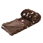 Soft Fur Polyester Double Blanket- Brown