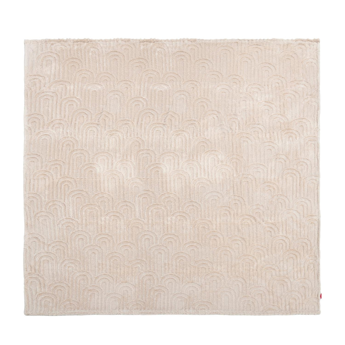 Arch Jacquard Polyester Double Blanket- Beige