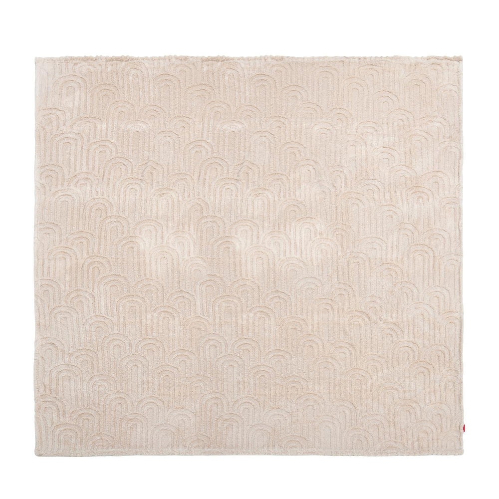 Arch Jacquard Polyester Double Blanket- Beige