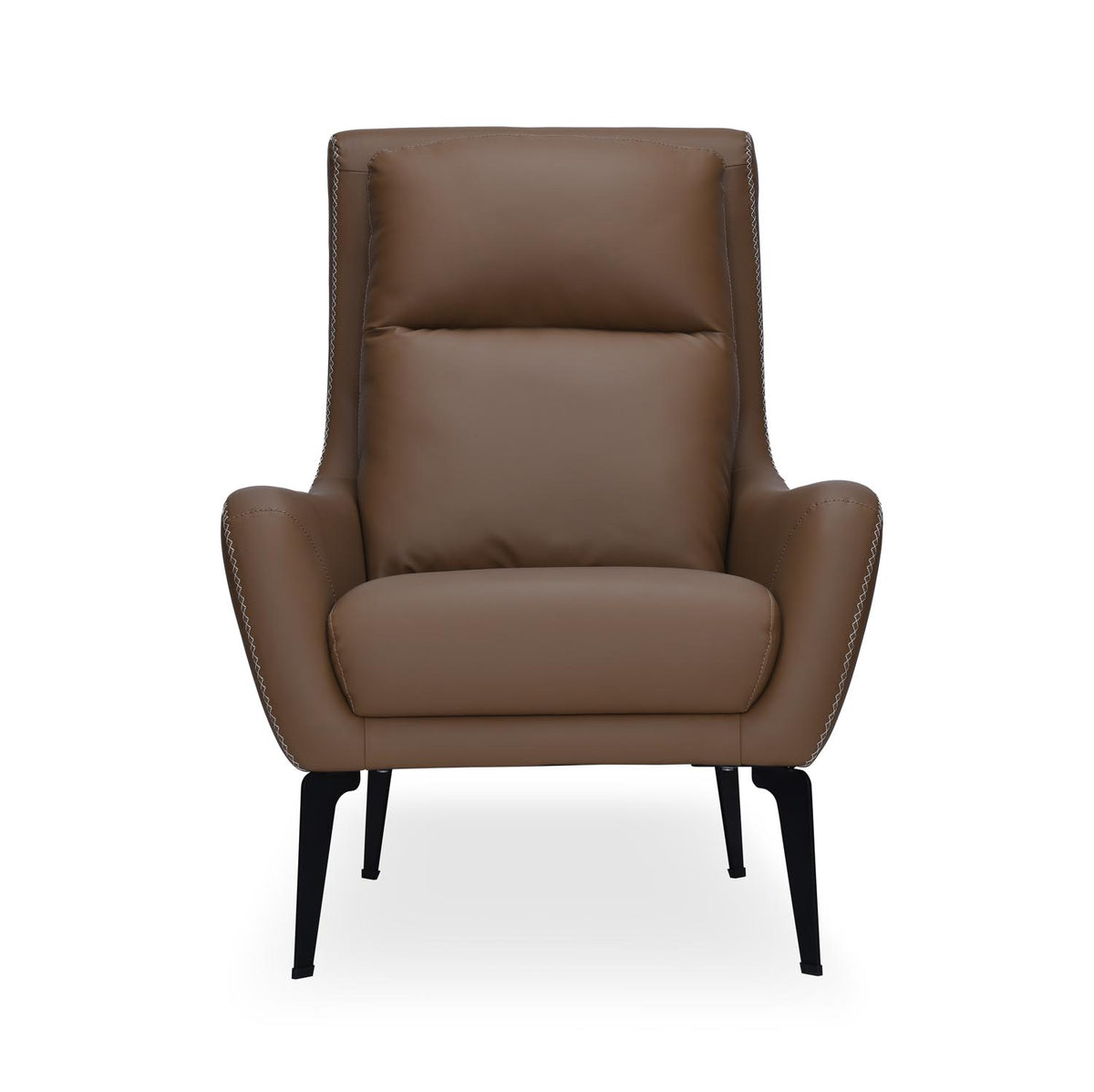 Norma 1 Seater Lounge Chair- Camel Brown