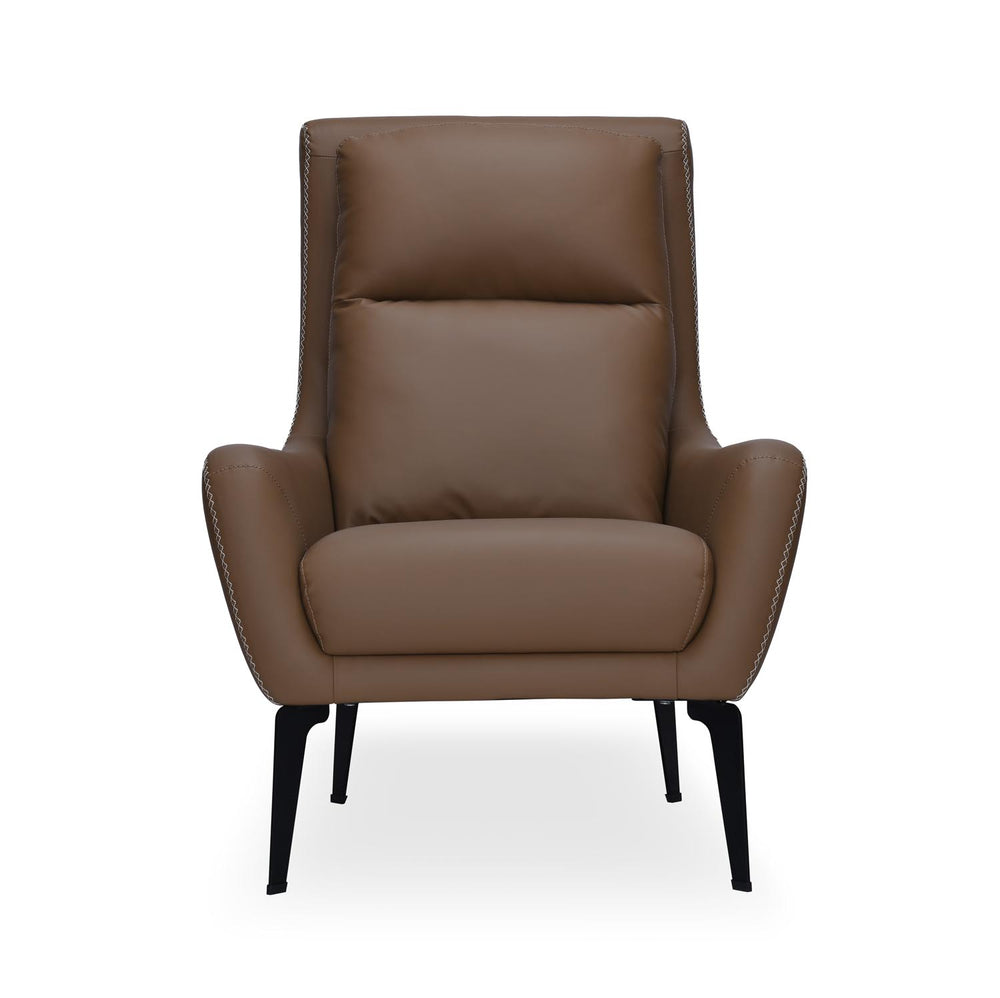 Norma 1 Seater Lounge Chair- Camel Brown