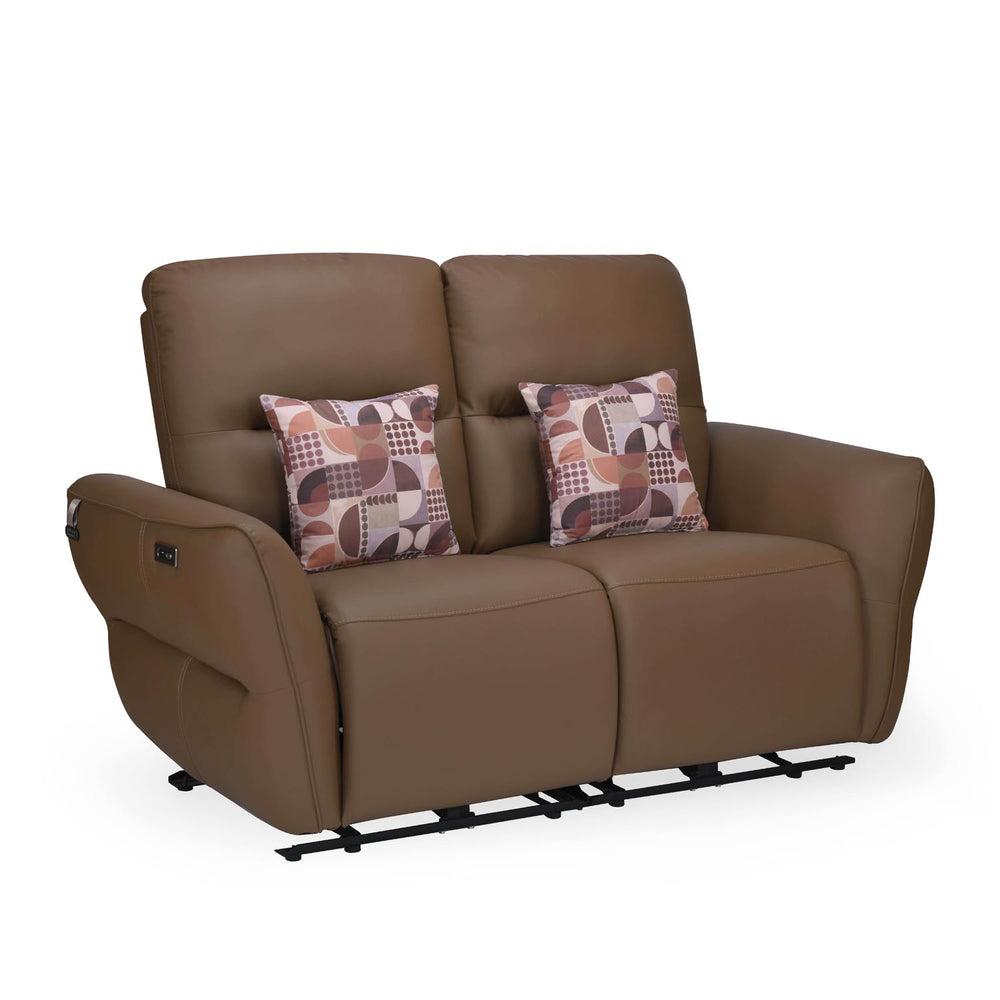 Norma 2 Seater Electric Recliner Sofa- Camel Brown