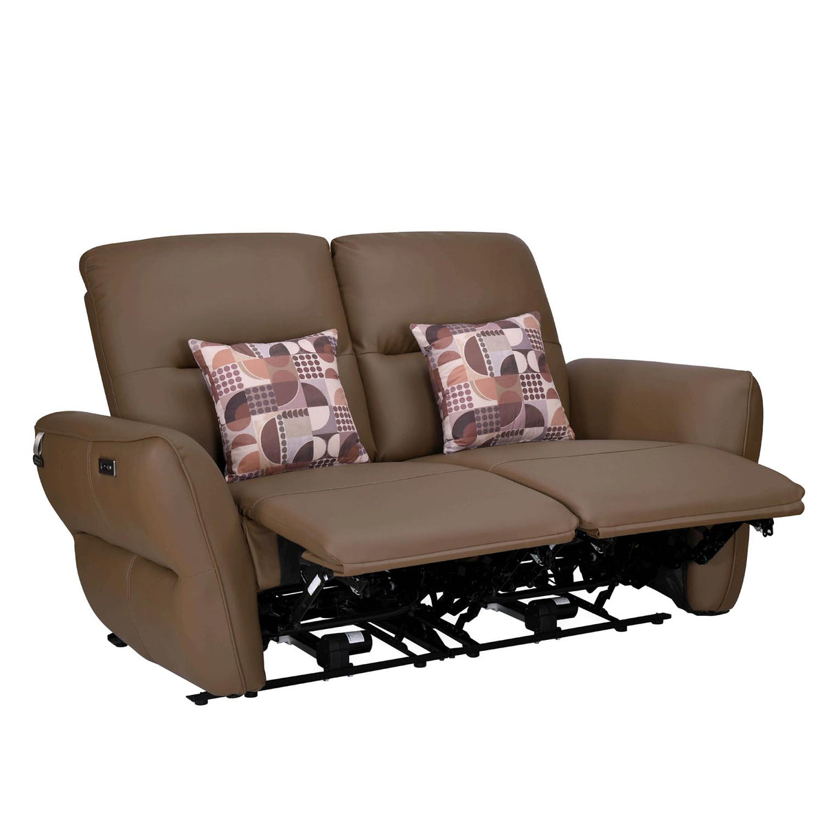 Norma 2 Seater Electric Recliner Sofa- Camel Brown