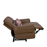 Norma 2 Seater Electric Recliner Sofa- Camel Brown