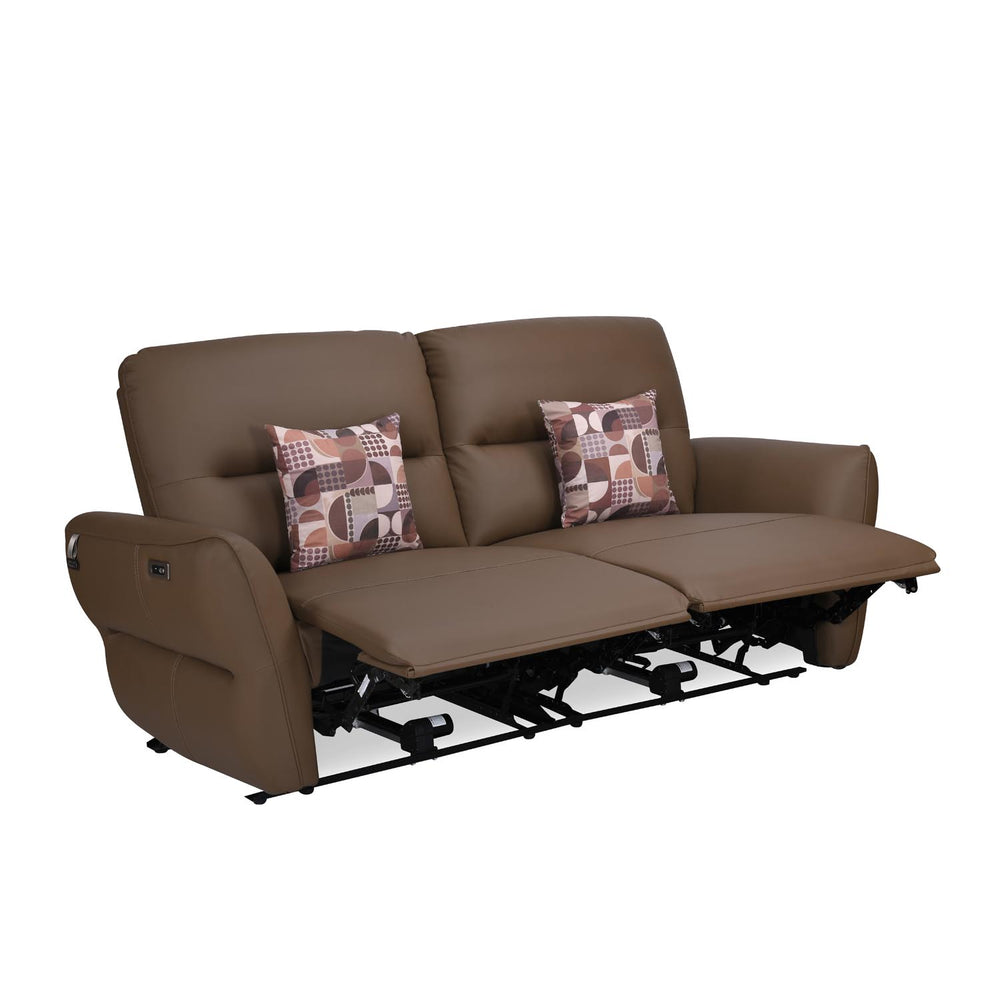 Norma 3 Seater Electric Recliner Sofa- Camel Brown