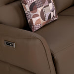 Norma 3 Seater Electric Recliner Sofa- Camel Brown