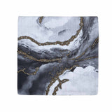 Mystic Marble Waves Pattern 16" x 16" Cushion Cover- Black