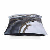 Mystic Marble Waves Pattern 16" x 16" Cushion Cover- Black