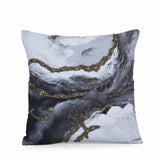 Mystic Marble Waves Pattern 16" x 16" Cushion Cover- Black