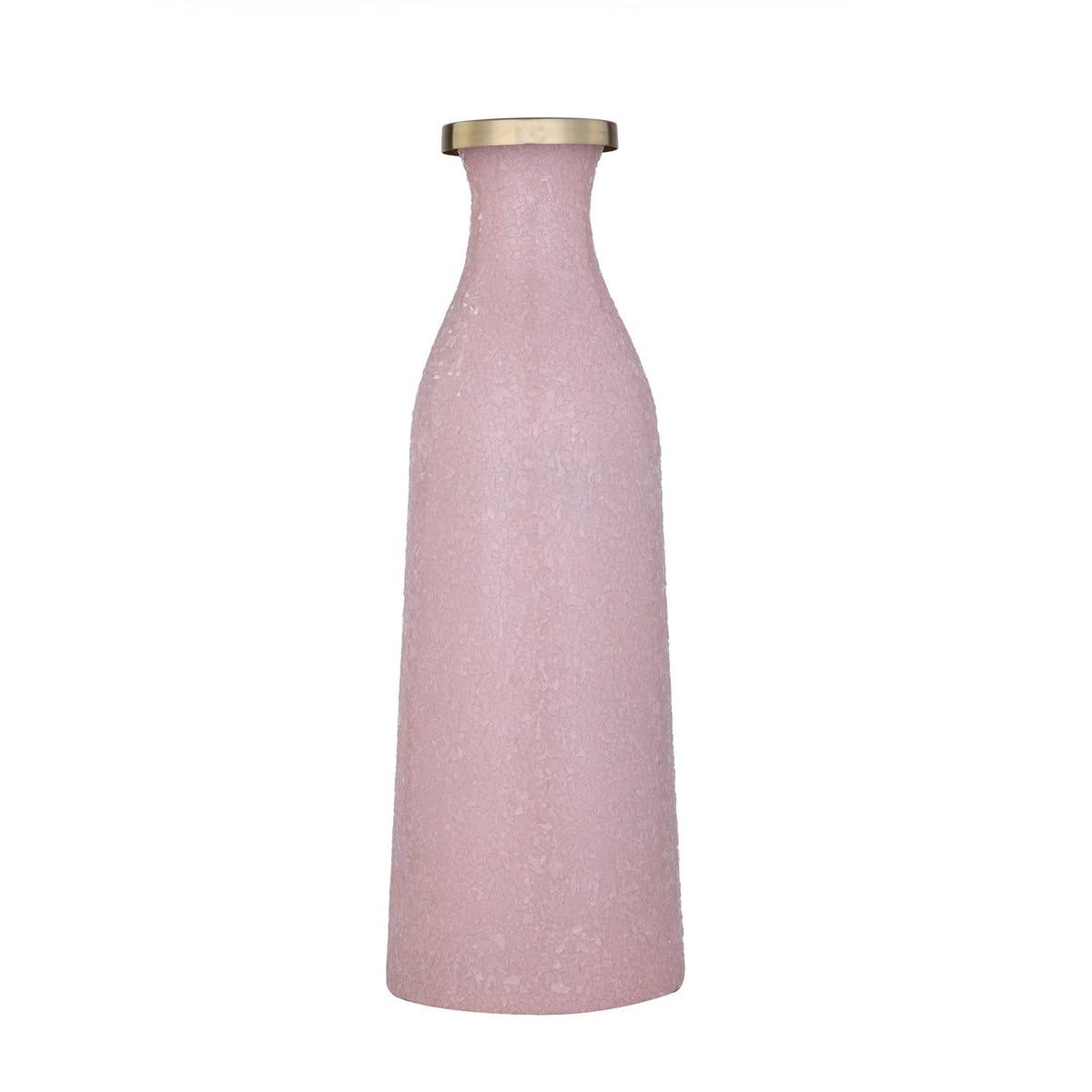 La Rosa Decorative Mosaic Cylindrical Large Vase- Pink & Gold
