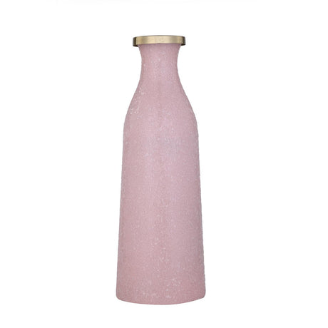 La Rosa Decorative Mosaic Cylindrical Large Vase- Pink & Gold