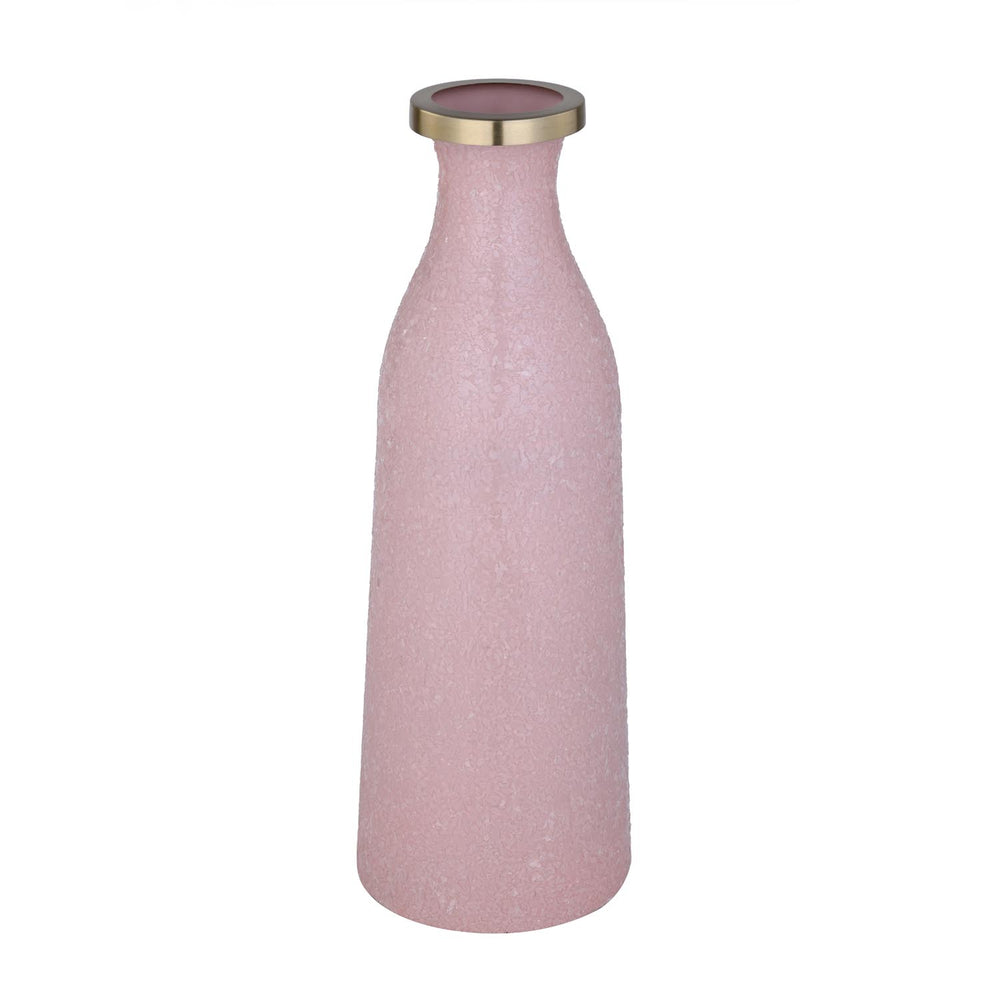 La Rosa Decorative Mosaic Cylindrical Large Vase- Pink & Gold