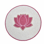 Madhuban Round Lotus Beaded Placemat- Pink