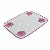Madhuban Rectangular Lotus Beaded Placemat- Pink