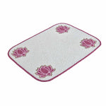 Madhuban Rectangular Lotus Beaded Placemat- Pink