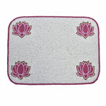 Madhuban Rectangular Lotus Beaded Placemat- Pink