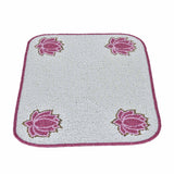 Madhuban Rectangular Lotus Beaded Placemat- Pink