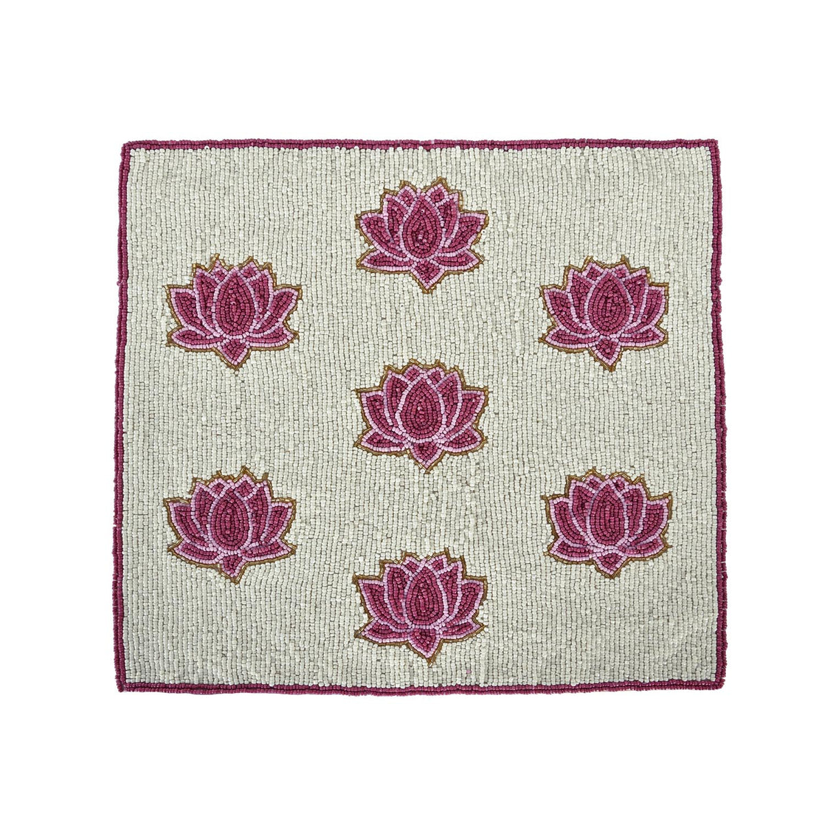Madhuban Mini Lotuses 16" x 16" Cushion Cover- Pink