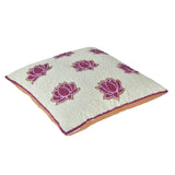 Madhuban Mini Lotuses 16" x 16" Cushion Cover- Pink